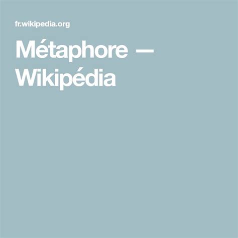 petaphor|Métaphore — Wikipédia